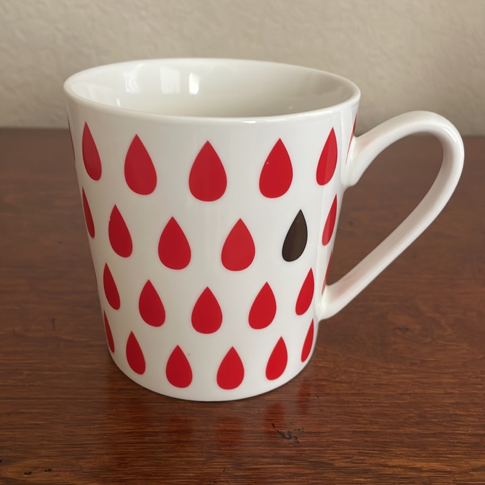 Clay Art Red, Gold, and White Mug Dishwasher Safe OS EUC - Picture 2 of 5